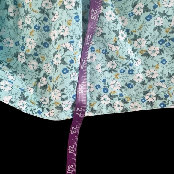 Vintage girls dress spring summer Floral Blue Green Dress sz 6 7 1014 - Picture 10 of 13